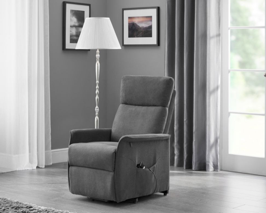 Helena Rise & Recline Chair - Charcoal Fabric