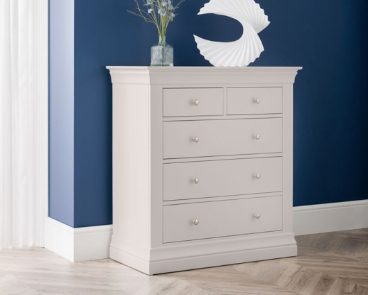 Clermont 3+2 Drawer Chest - Light Grey