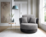 Dino Swivel Chair- Black & Charcoal