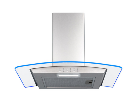 SIA CPLE60SS 60cm 3 Colour LED Curved Glass Cooker Hood Extractor Fan In Stainless Steel