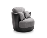 Dino Swivel Chair- Black & Charcoal