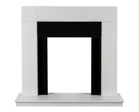 Adam Malmo Fireplace in Pure White & Black/Pure White, 39 Inch