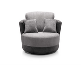 Dino Swivel Chair- Black & Charcoal