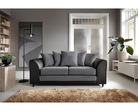 Dylan 3 Seater-Black & Charcoal