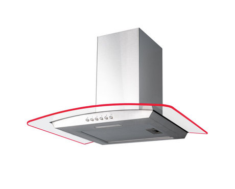 SIA CPLE70SS 70cm 3 Colour LED Curved Glass Cooker Hood Extractor Fan in Stainless Steel