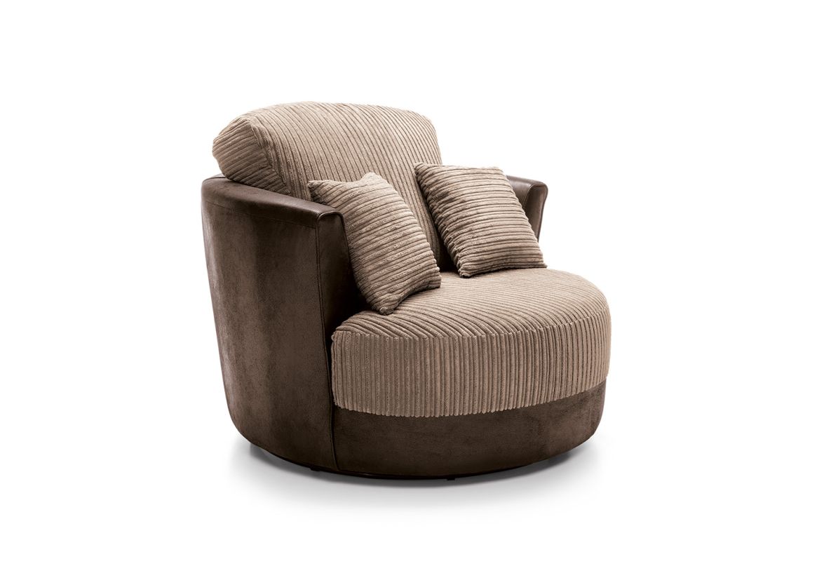 Dino Swivel Chair- Brown & Beige