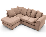 Jumbo Cord Left Hand Facing Corner Sofa-Brown